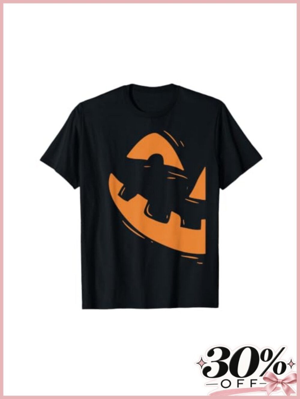 Jack-O-Lantern Pumpkin Face Halloween Matching Couple T-Shirt